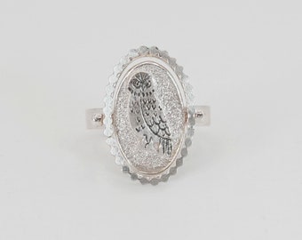 Eulen-Drehring aus 925er Silber: Weisheitsschmuck