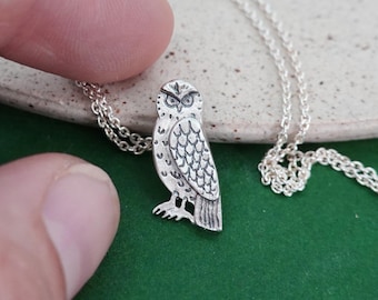 Sterling Silber Eule Anhänger: Weisheit & Intuition Halskette