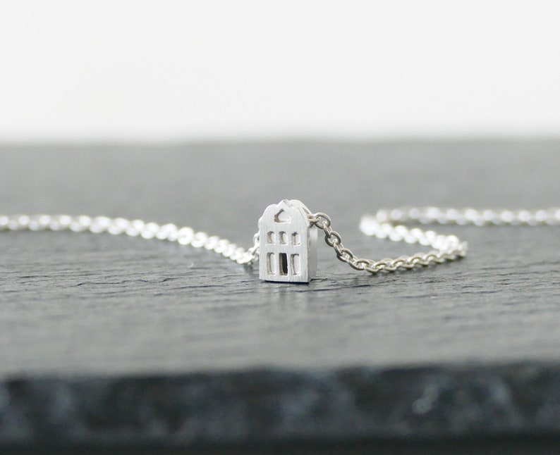 TROTS / PRIDE Tiny Amsterdam House Necklace, miniature house, facade, dutch architecture, wanderlust, canal house, travel image 7
