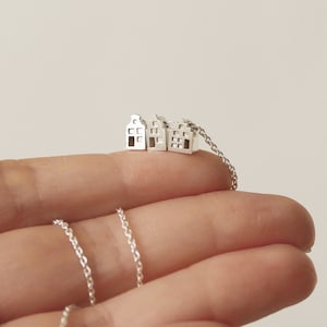 Tiny Amsterdam houses necklace, gift for architect, dutch houses, canal houses, Amsterdam skyline, traveller gift, cityscape image 6