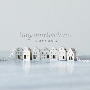TROTS / PRIDE Tiny Amsterdam House Necklace, miniature house, facade, dutch architecture, wanderlust, canal house, travel image 8