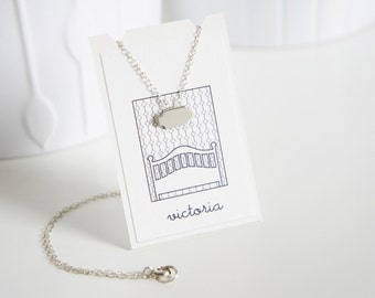 VICTORIA - Miniature Mirror Pendant in Silver - by Gemagenta - Delicate everyday necklace, Girly, Cute, Tiny, Minimalistic