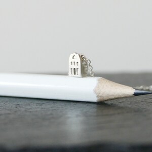 TROTS / PRIDE Tiny Amsterdam House Necklace, miniature house, facade, dutch architecture, wanderlust, canal house, travel image 6