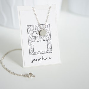 JOSEPHINE Miniature Mirror Necklace in Silver Handmade Gemagenta Cute, Small, Delicate, Geometric, Everyday necklace image 2