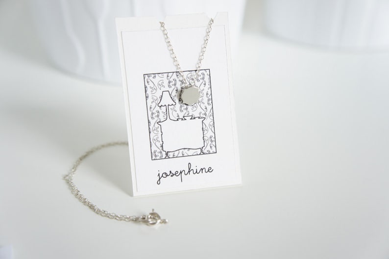 JOSEPHINE Miniature Mirror Necklace in Silver Handmade Gemagenta Cute, Small, Delicate, Geometric, Everyday necklace image 2