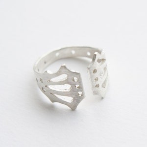 LINGERIE RING 003 Sterling Silver Hand Cut by Gemagenta White or Blackened, Corset, Lace Lingerie, Romantic image 3