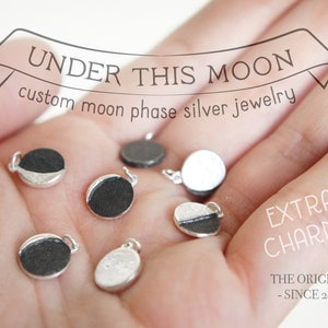 UNDER THIS MOON / Additional Charms Personalized moon phase charm of your special night, necklace, bracelet image 1