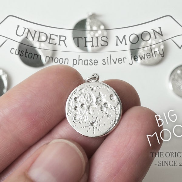 UNDER THIS MOON /  Big Additional Charms - Personalized moon phase charm of your special night, necklace, bracelet