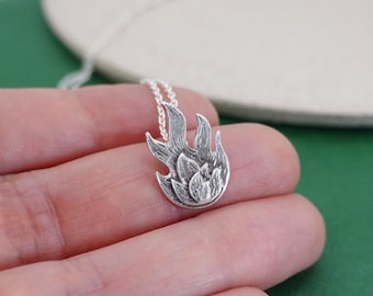 FEUER Anhänger /SIBLI Kollektion / Transmutation,Inspiration,Zündung, alchemistisches Feuer - Sterling Silber 925