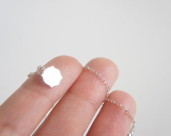 JOSEPHINE - Miniature Mirror Necklace in Silver - Handmade Gemagenta - Cute, Small, Delicate, Geometric, Everyday necklace