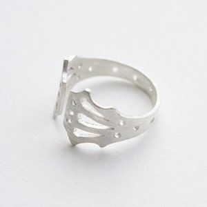 LINGERIE RING 003 Sterling Silver Hand Cut by Gemagenta White or Blackened, Corset, Lace Lingerie, Romantic image 4