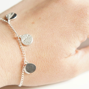 UNDER THIS MOON / Custom moon phase silver bracelet, birthday moon bracelet, first kiss moon, special moments, memento image 7