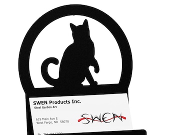 Cat Metal Business Card Holder