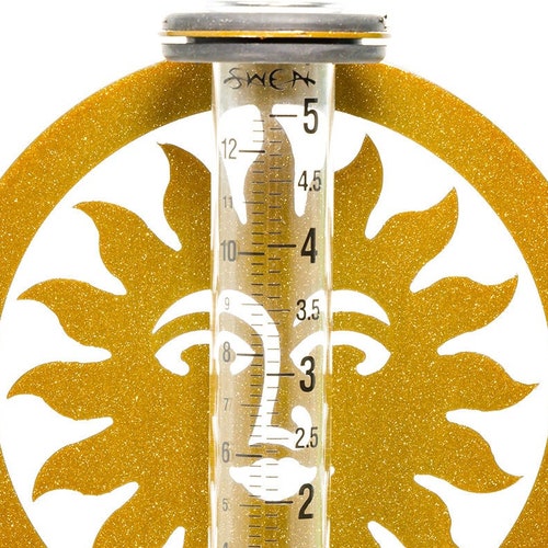 Hand Made Tractor Red Rain Gauge Etsy