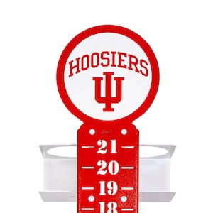 Indiana Hoosiers Steel Metal Lawn Scoreboard Cup Holder Yard Score Keeper-Cornhole-Ladder Ball-Horseshoes-Washer Toss
