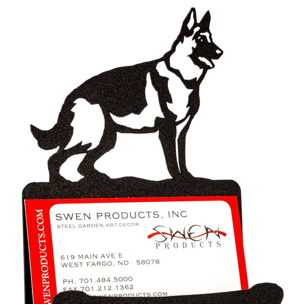 German Shepherd Dog Metal Business Card Holder