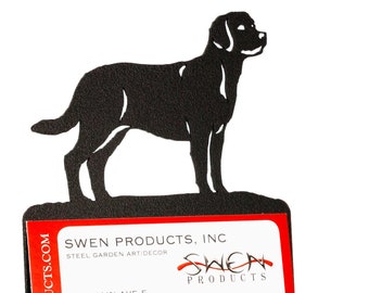 Labrador Black Lab Dog Metal Business Card Holder