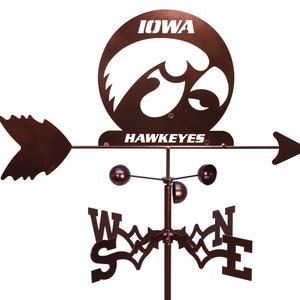 Hand Made University Of Iowa UI Hawkeye Weathervane NEW