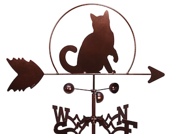 Cat Weathervane Antiqued Copper Finish Kitten Mouse Weather Vane HandCrafted