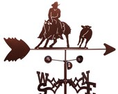 Hand Made Cutting Horse Western Weathervane New