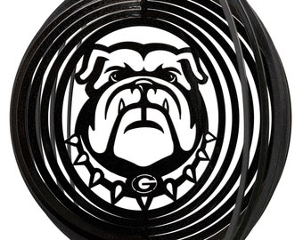 Georgia Bulldogs Mascot Swirly Metal Wind Spinner