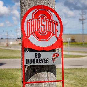 Ohio State Buckeyes Collegiate Logo Metal Yard Sign