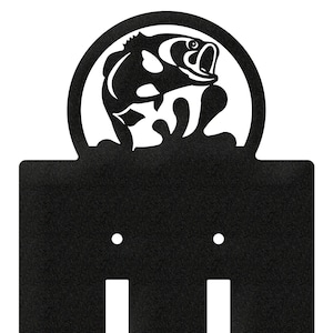 Large Mouth Bass Fish Light Switch Double Plate Cover