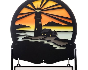 Lighthouse Metal Yard Sign