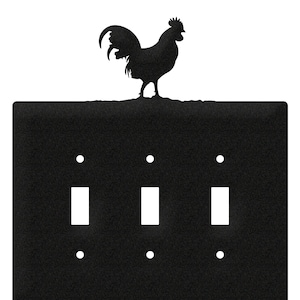 Rooster Bird Light Switch Triple Plate Cover