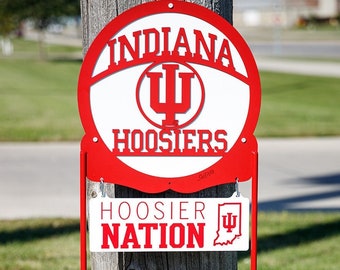 Indiana Hoosiers Collegiate Logo Metal Yard Sign