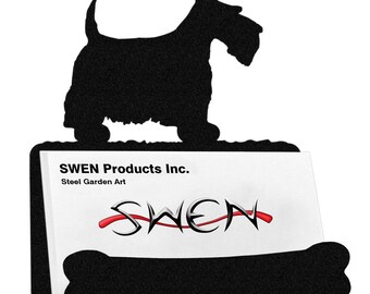 SWEN Products CAT Black Metal Business Card Holder