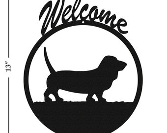 AZOLID Metal Signs Retro Basset Hound Coffee Company, Targa In Metallo