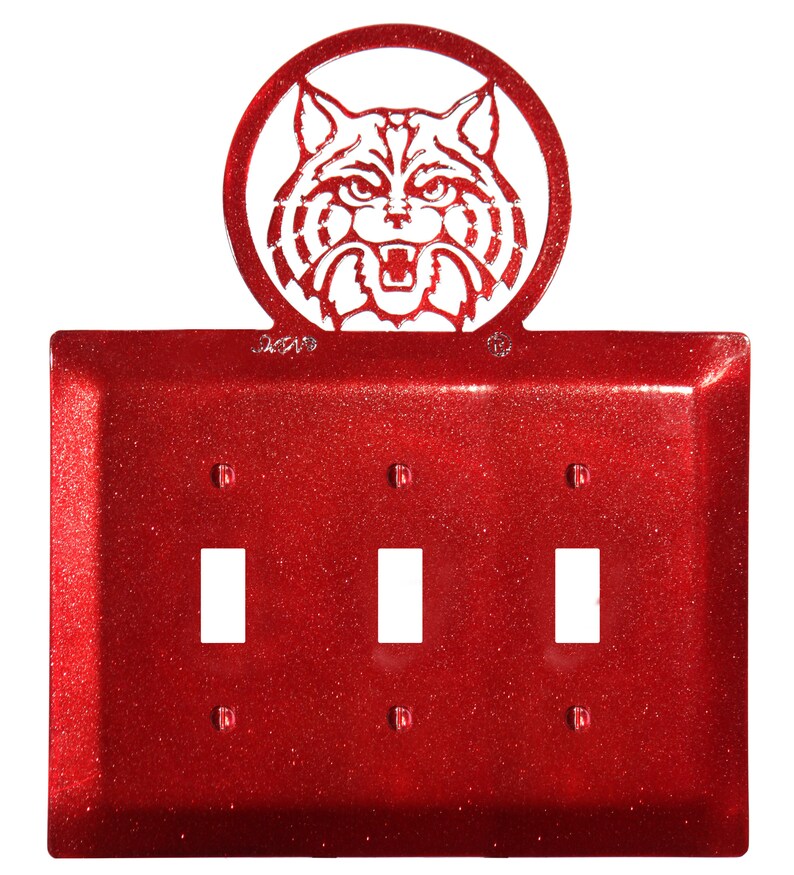 Arizona Wildcats Red Light Switch Triple Plate Cover