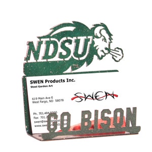 North Dakota State University NDSU Bison Metal Business Card Holder