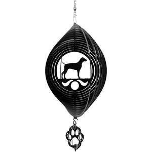 Weimaraner Dog Circle Swirly Metal Wind Spinner