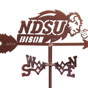 Mini North Dakota State University NDSU Bison  Flower Pot Weathervane