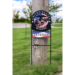 Armed Services US Marine Corp Marines USMC Military Metal Yard Sign