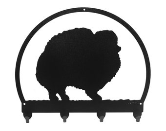 Pomeranian Black Metal Key Chain Leash Holder Hanger