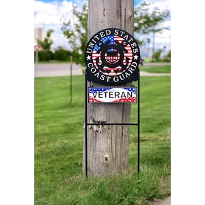 Armed Services US Coast Guard USCG Military Metal Yard Sign