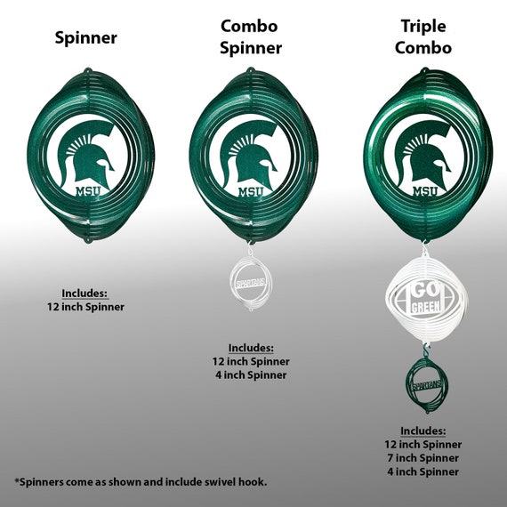 Michigan State Spartans Green Circle Swirly Metal Wind Spinner Etsy Hong Kong