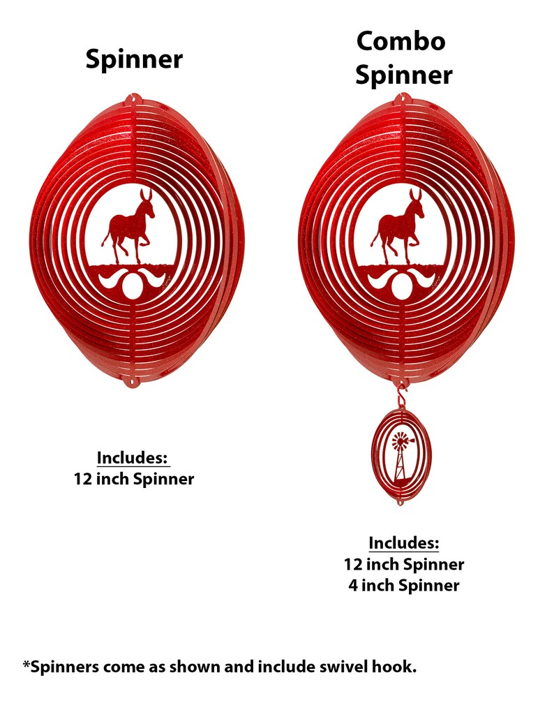 Donkey Mule Burro Circle Red Swirly Metal Wind Spinner Etsy