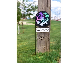 Hummingbird Metal Yard Sign