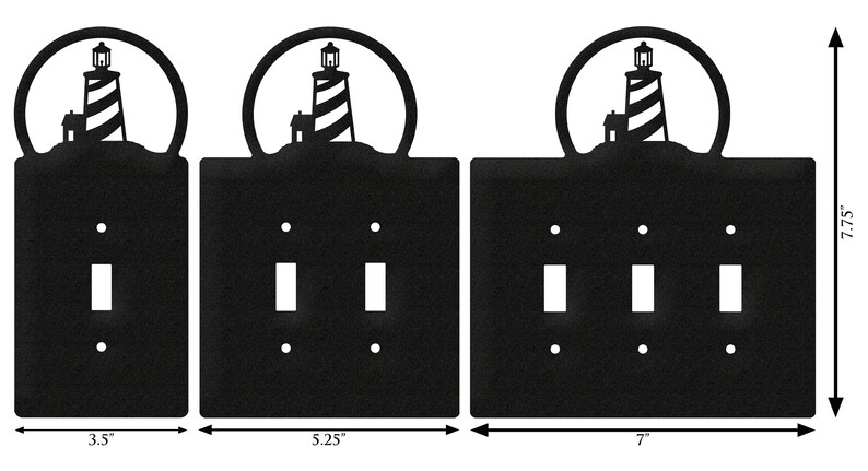 Lighthouse Nautical Light Switch Triple Plate Cover