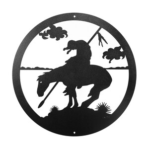 Hand Made End Of Trail Horse Scenic Art Wall Design