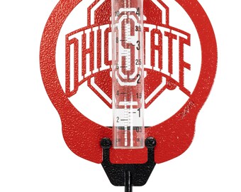 Hand Made Ohio State Buckeyes Rain Gauge