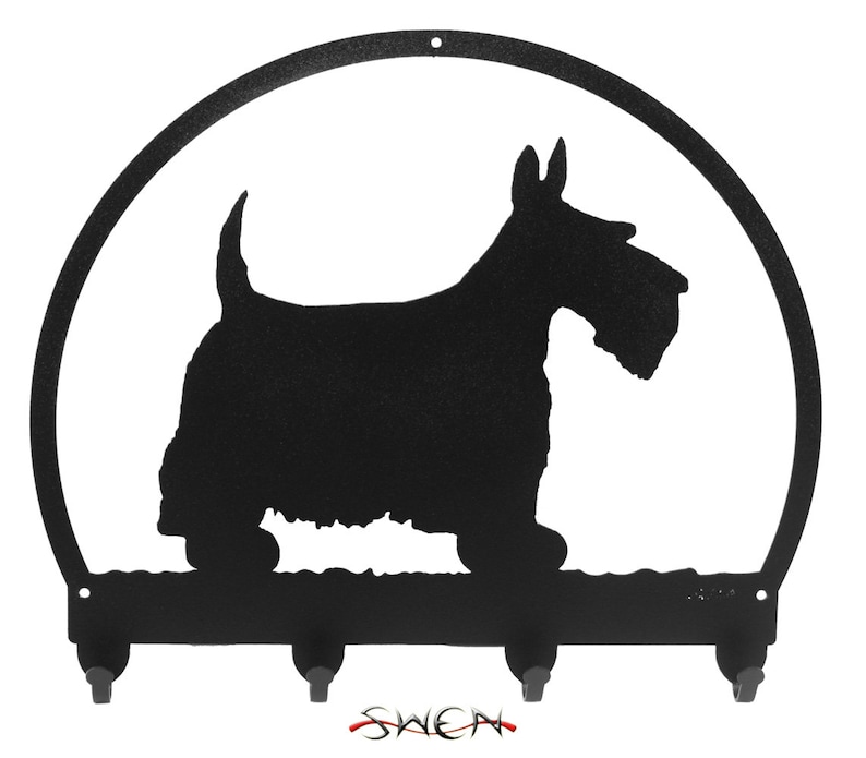 SWEN Products SCHIPPERKE Dog Black Metal Key Chain Holder Hanger