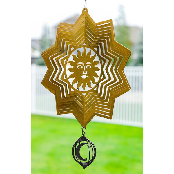 Sun Star Swirly Metal Wind Spinner