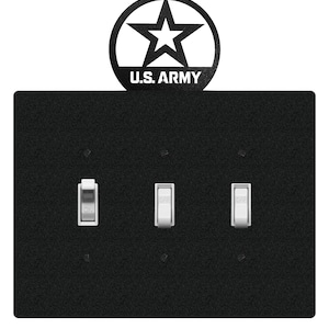 Armed Services US Army Military Light Switch Triple Plate Cover