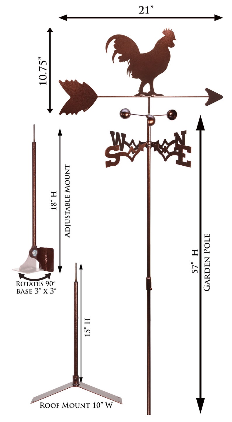 Hand Made Rooster Chicken Weathervane NEW image 6