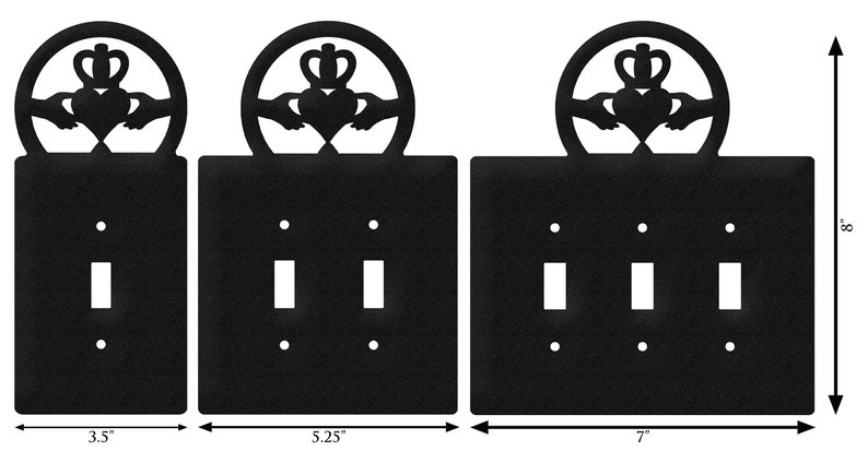 Claddagh Irish Celtic Light Switch Triple Plate Cover